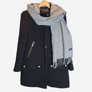 J. Crew Women's Black Wool Trench Coat